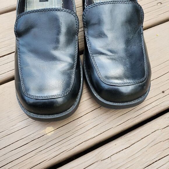 Vintage 90s y2k Bratz Black Vegan Leather Platform Oxford Chunky Heel Loafers - Picture 6 of 10